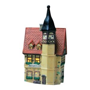 Worm light house "Ratskeller" made of porcelain, colorful (W/H/D) 10x21x10cm