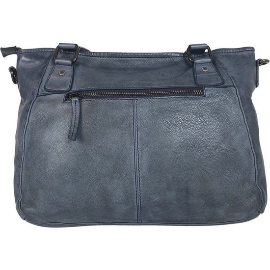 Sacs de dames Arrigo - Sac à bandoulière et sac à main en cuir lavé en bleu