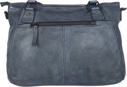 Borse per donne arrigo - borsa a tracolla e borsa della pelle lavata in blu