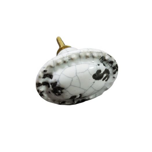 porcelain knob SHABBY CHIC crackle-white