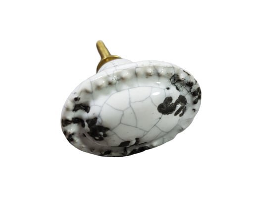 pomello in porcellana SHABBY CHIC bianco craquelé