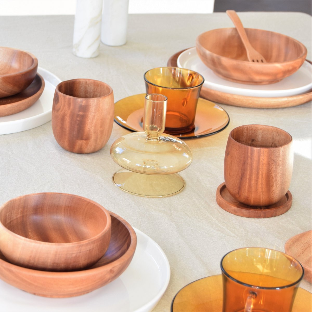 Handmade Coaster  Ø9 cm - Eco-friendly - Khaya Wood