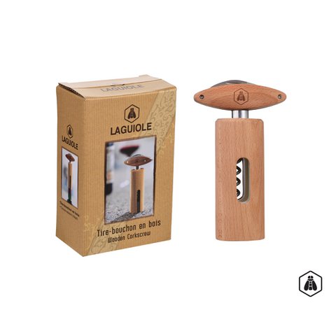 LAGUIOLE- Corkscrew With Rotating Wooden Handle