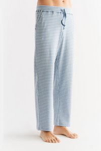 2455-02 | Homewear herenbroek geruit - denimblauw-naturel