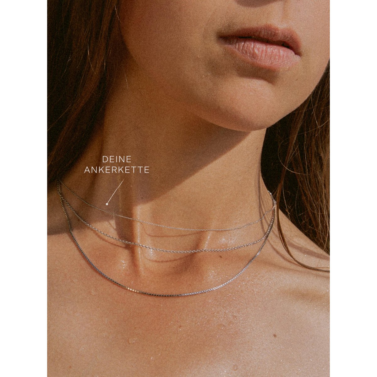DELICATE anchor chain in delicate 14k white gold