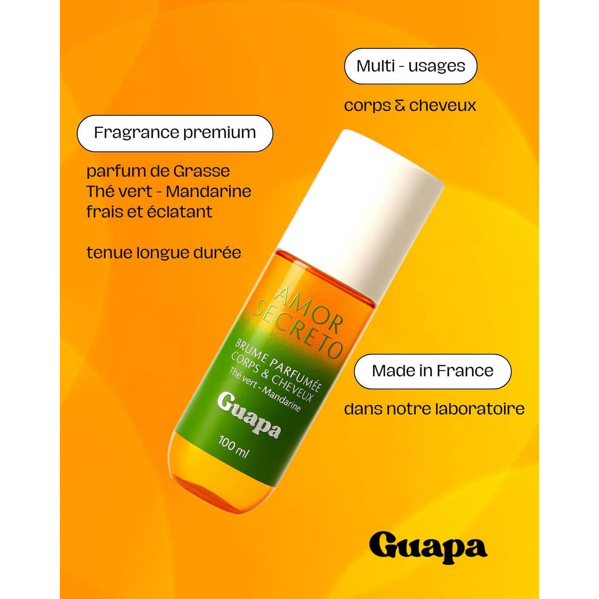 Perfumed body & hair mist - GUAPA - Green tea/mandarin