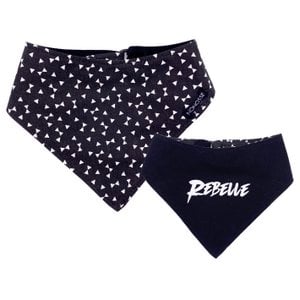 Black and white "rebel" reversible bandana