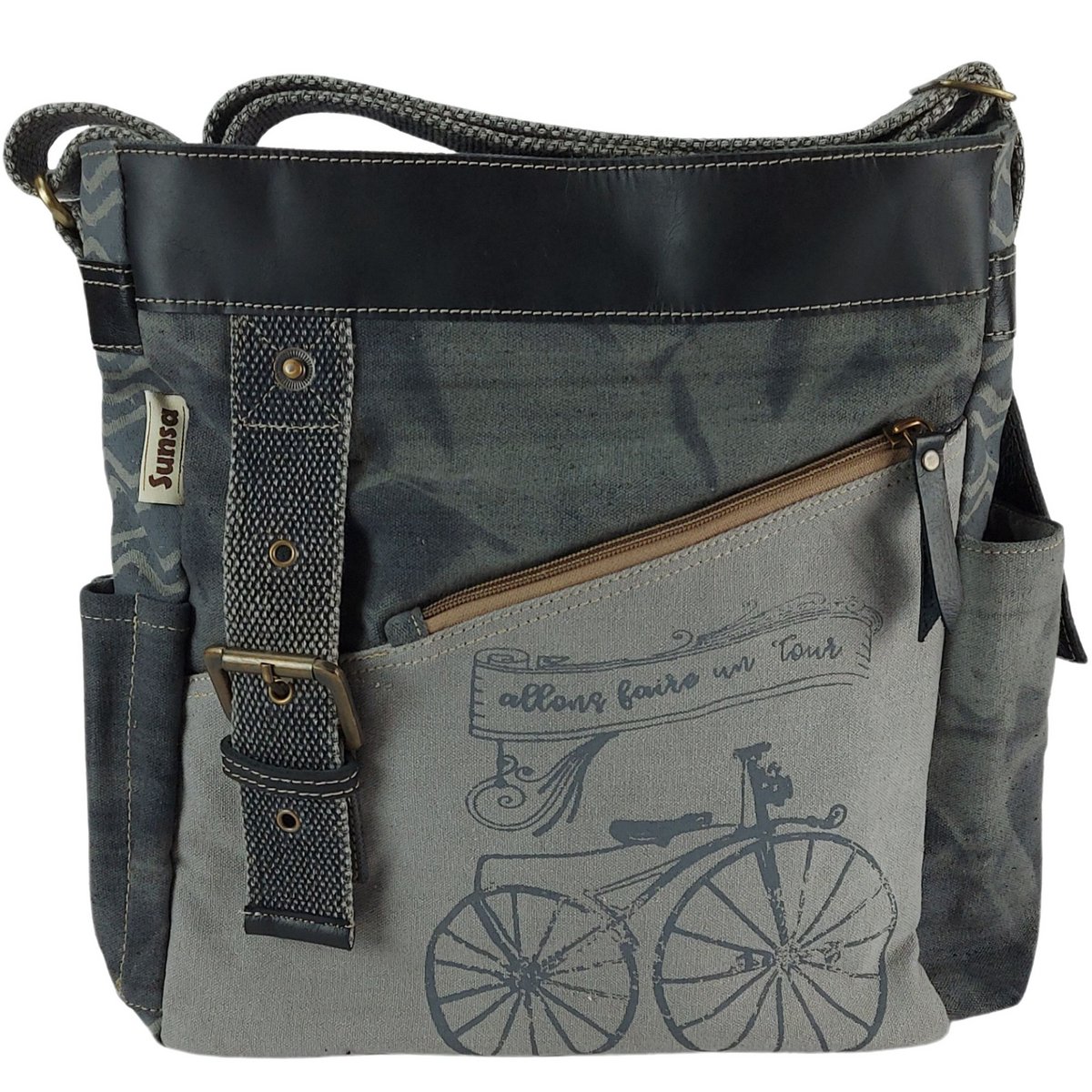 Sunsa dames schoudertas. Schoudertas in vintagestijl. Canvas handtas. kleine crossbodytas voor dames