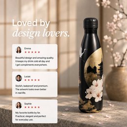 IZY Thermos Bottle - Golden Blossom - 500Ml To-Go Insulated Water Bottles