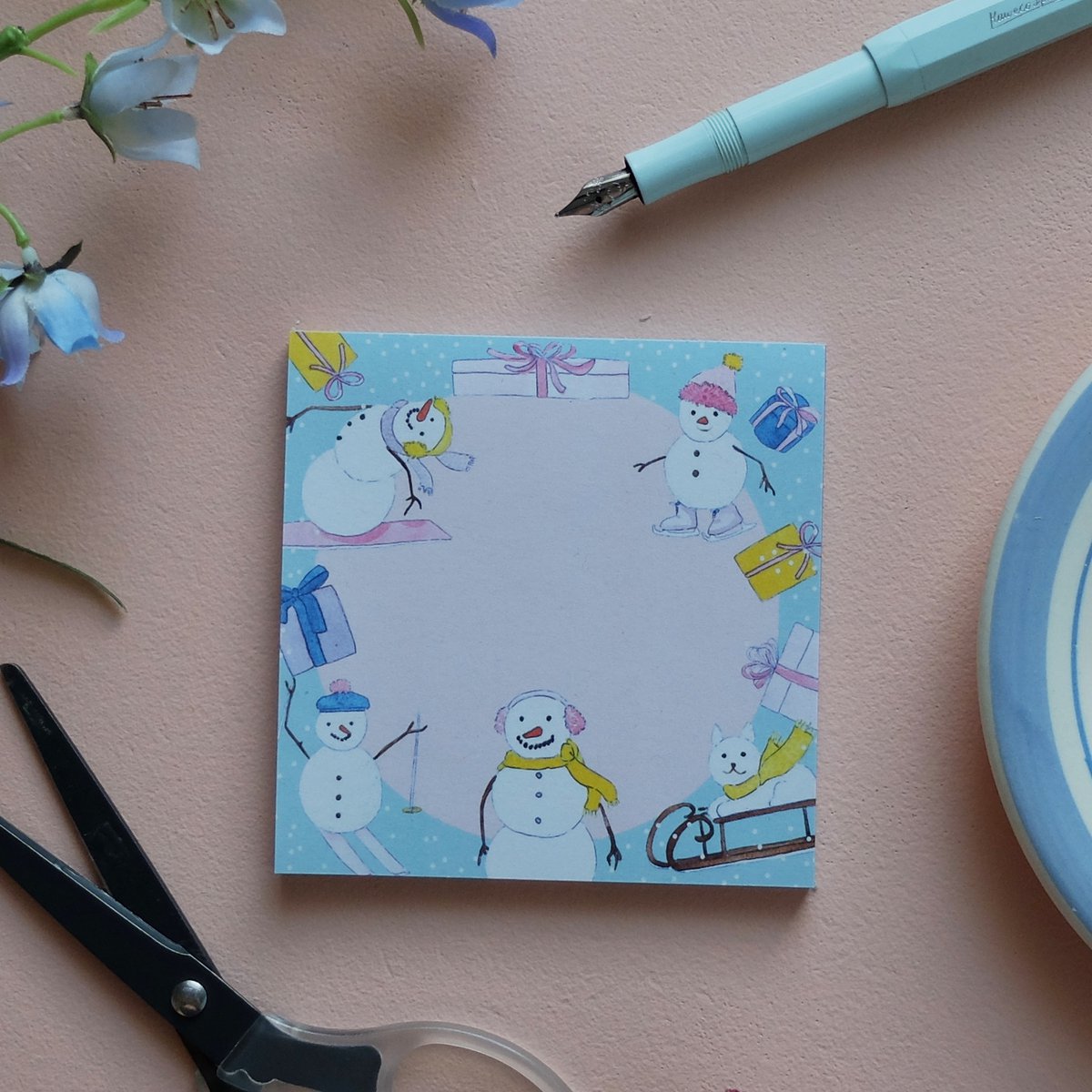 Notesblok 10x10 cm snemænd