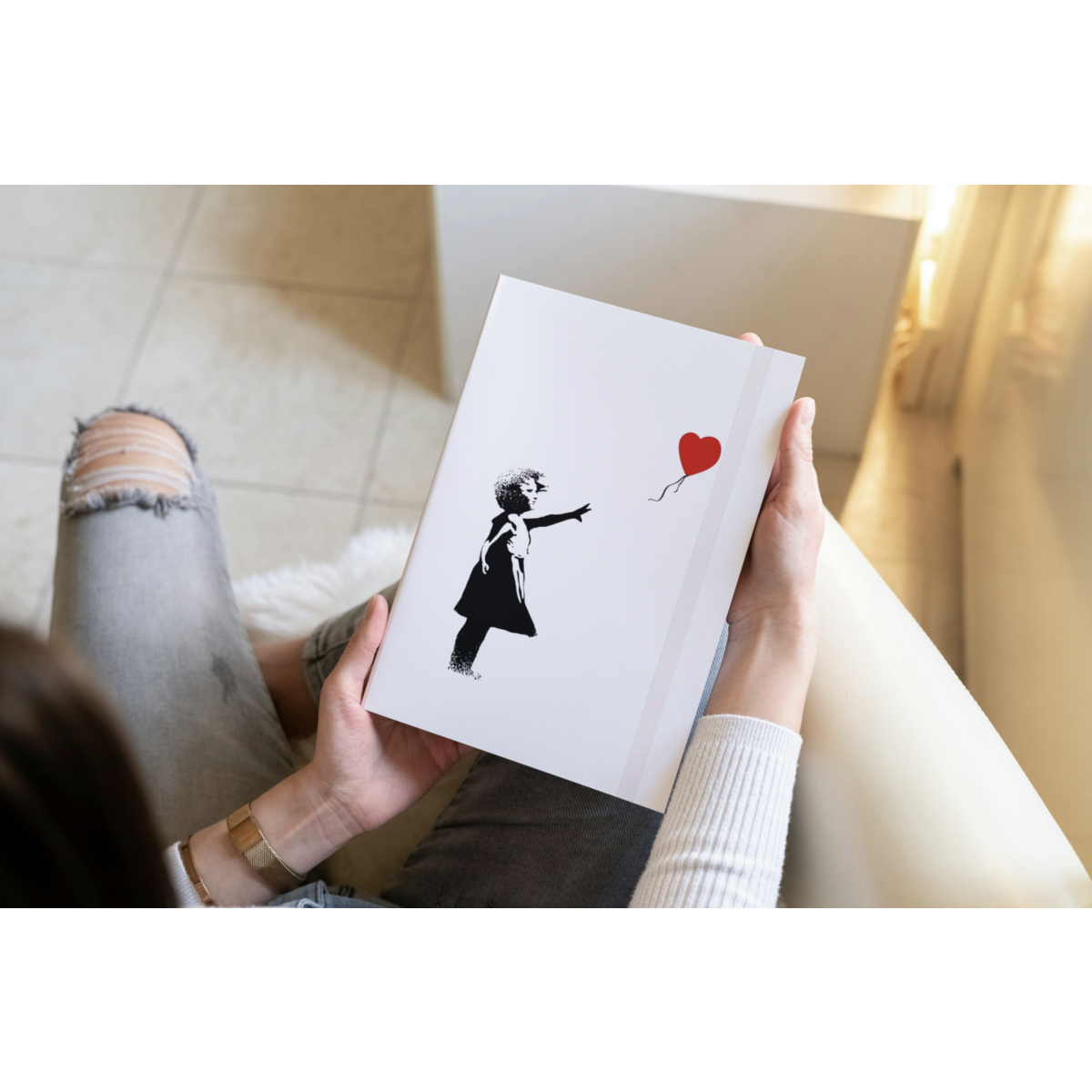 Cuaderno A5/A6 Banksy - Niña Con Globo Rojo