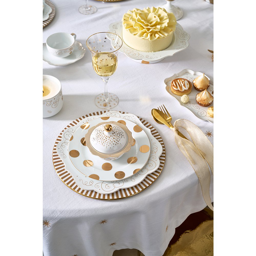 Plate Dot Delight White-Gold 23cm