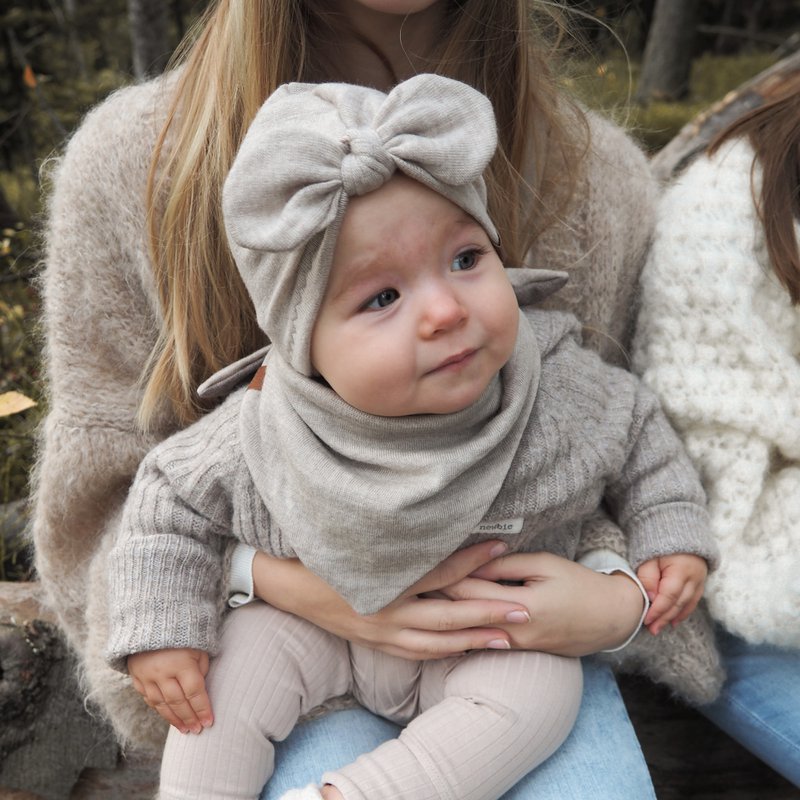 Bufanda reversible merino - taupe-jeans
