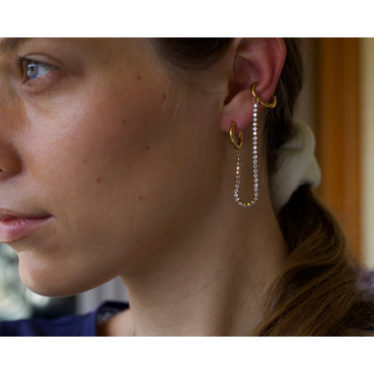 Chesil - Double Piercing Chain Earrings