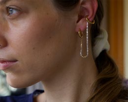 Chesil - Double Piercing Chain Earrings