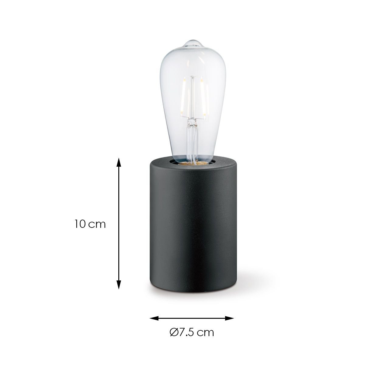 Home Sweet Home Industriel bordlampe Dry Rond - sort - 7,5/7,5/10cm