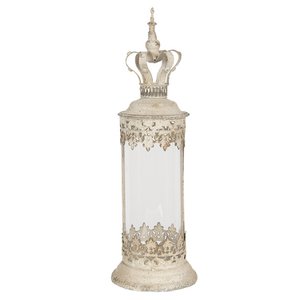 Lantern Ø 17x55 cm Beige iron candle holder