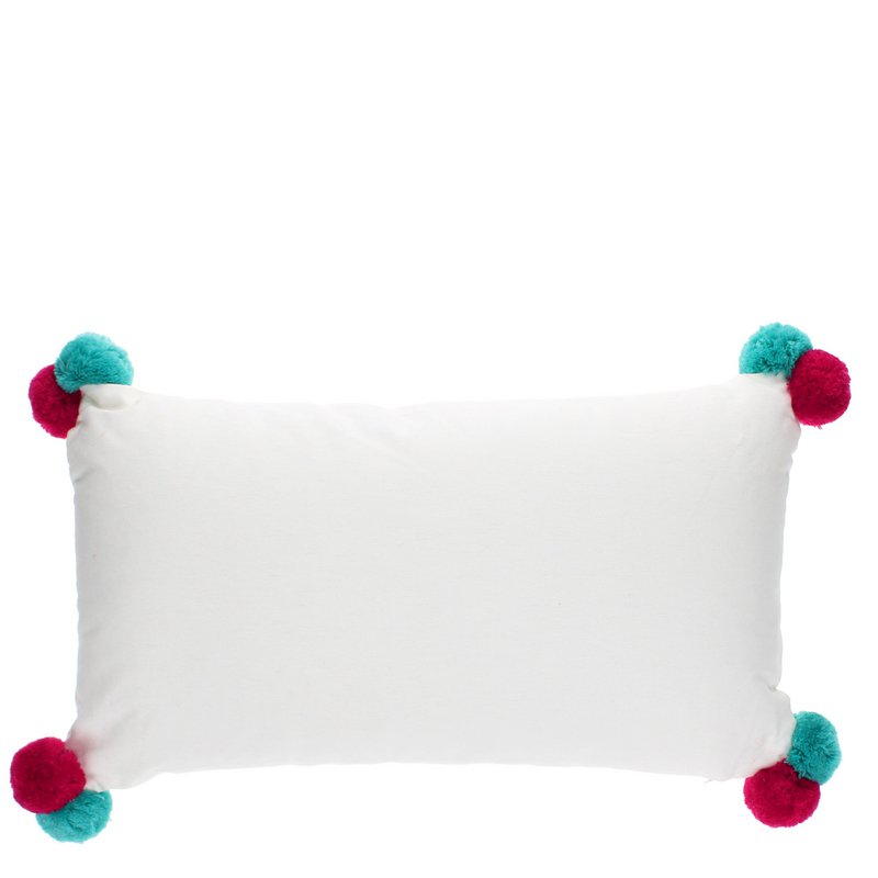 Stickter Kissen mit Pom Poms - Wursthund