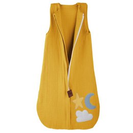 Hi Little One - Mousseline 2 couches Day & Night Moutarde