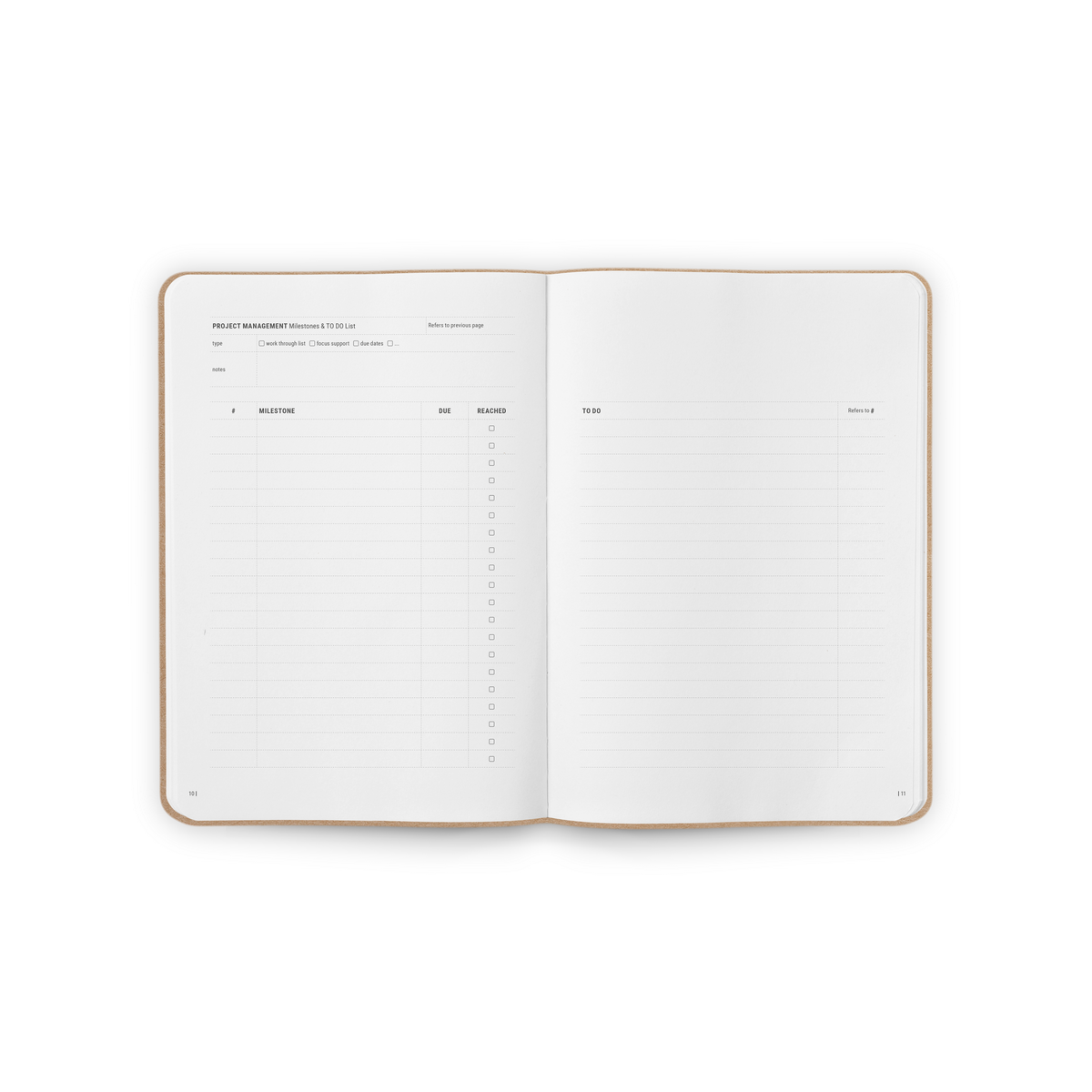 Projektmanagement-Briefpapier-Notizbuch