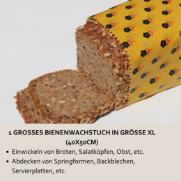 XL Bienenwachstuch Bio groß "Gloria" in 40x50cm - handgemacht in Bayern