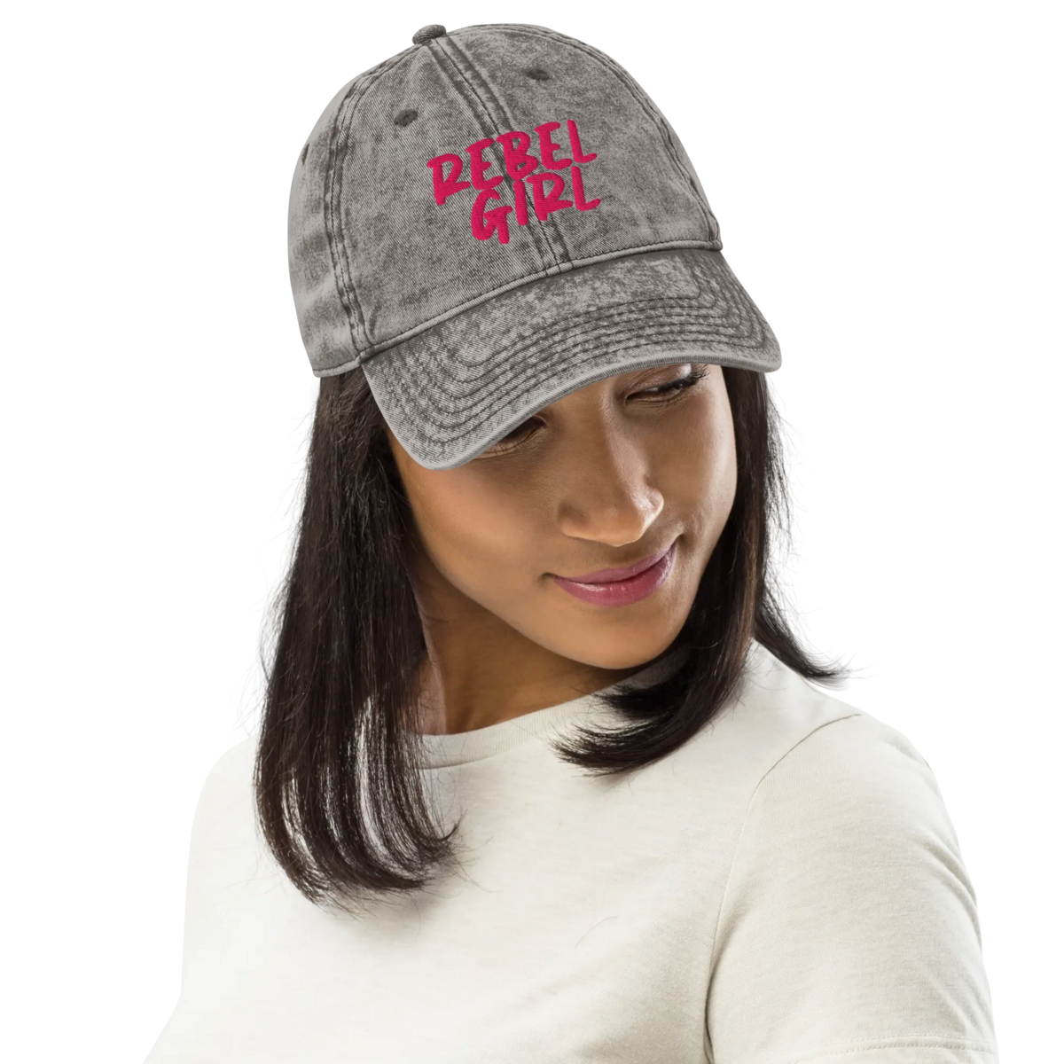 Gorra vintage REBEL GIRL Gorra vintage de sarga de algodón
