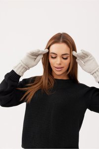 Rękawiczki KENDALL - 100% wełny merino – szary