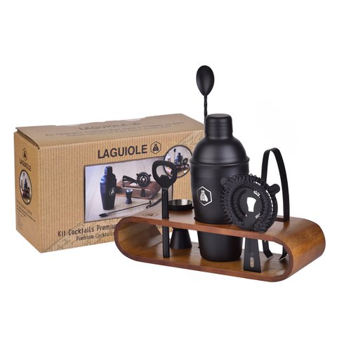 7 -piece cocktail set and support