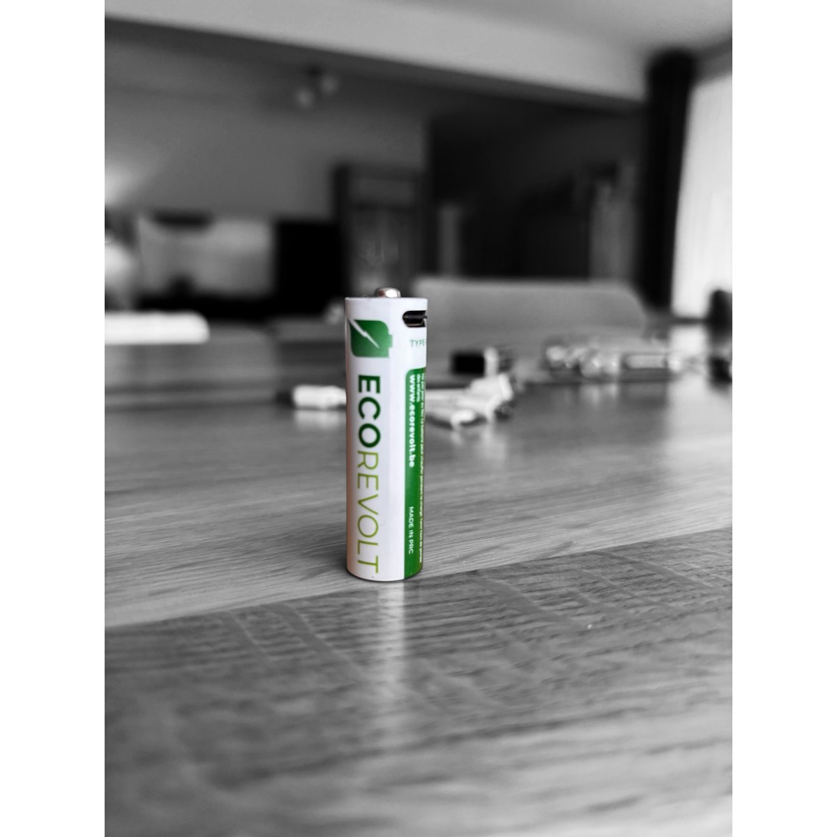 Ecorevolt-pack van 4 repcherable AA Repcherable USB-C 700 MAH 1.5V + 4-kop kabel