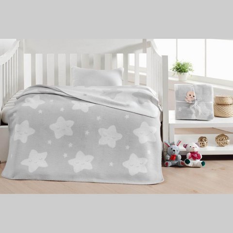 Stern-Babydecke – Grau