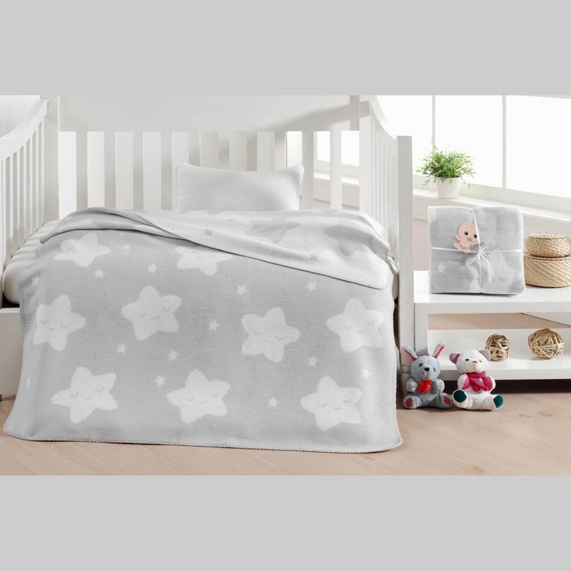 Star Baby Tæppe - Grå