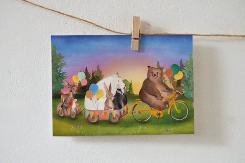 Kaart Treintje met dieren