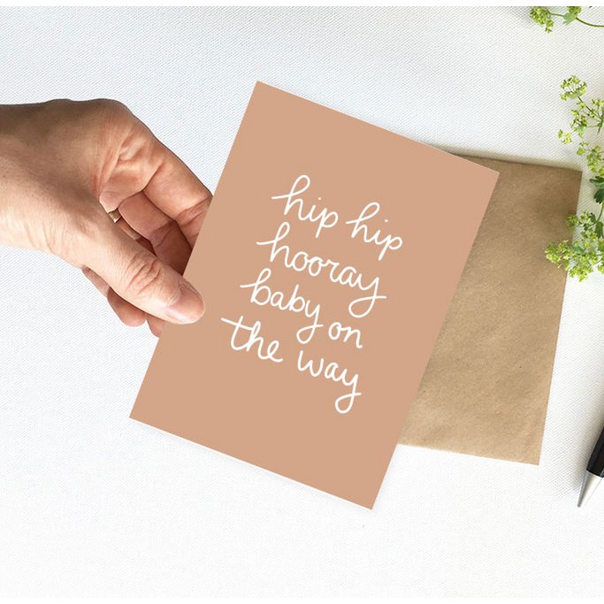 Map | Hip hip hooray baby on the way - brown