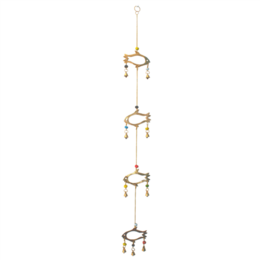 Cloches suspendues avec 4 Poissons en Métal