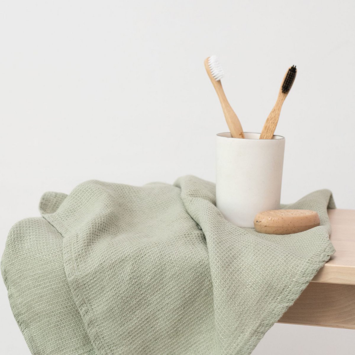 Sage Linen Feines Waffelhandtuch