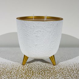 Kerze / Blumentopf aus Weißgold