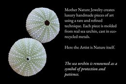 Gold Urchin Earrings, Handmade Sea Jewelry, Organic Beach Studs, Gift for Health and Longevity, Eco Sustainable Sterling Silver 925