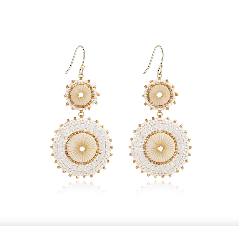 Ohrringe Miyuki duo White