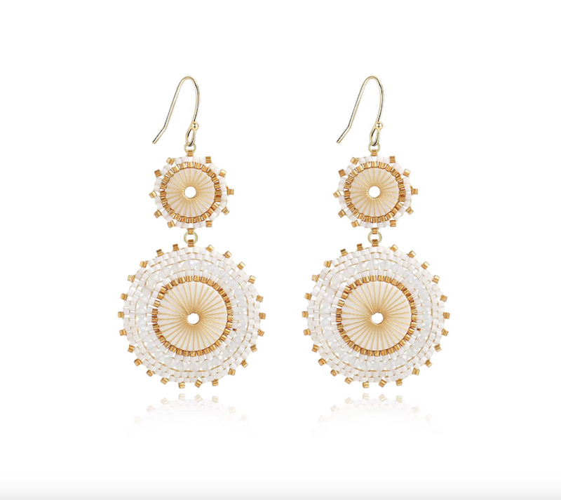 Ohrringe Miyuki duo White