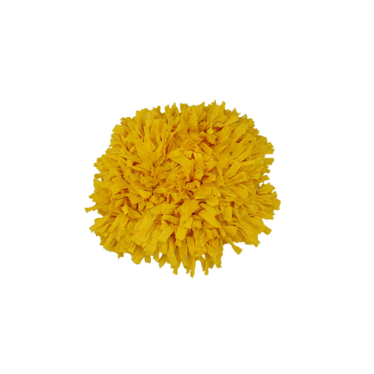 Federa per cuscino in cotone fatta a mano con frange, giallo, diametro 35 cm