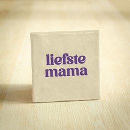 Tegeltje - Liefste Mama | Beige & Paars | 10x10cm