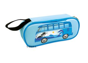 Volkswagen VW T1 Bus Federmäppchen & Kosmetiktasche – Surf/Hellblau