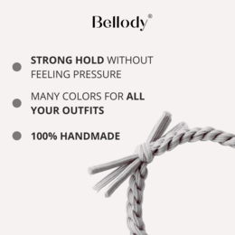 Gomas para el pelo Gris - Bellody®(4 uds.) - Gomas para el pelo trenzadas con estilo