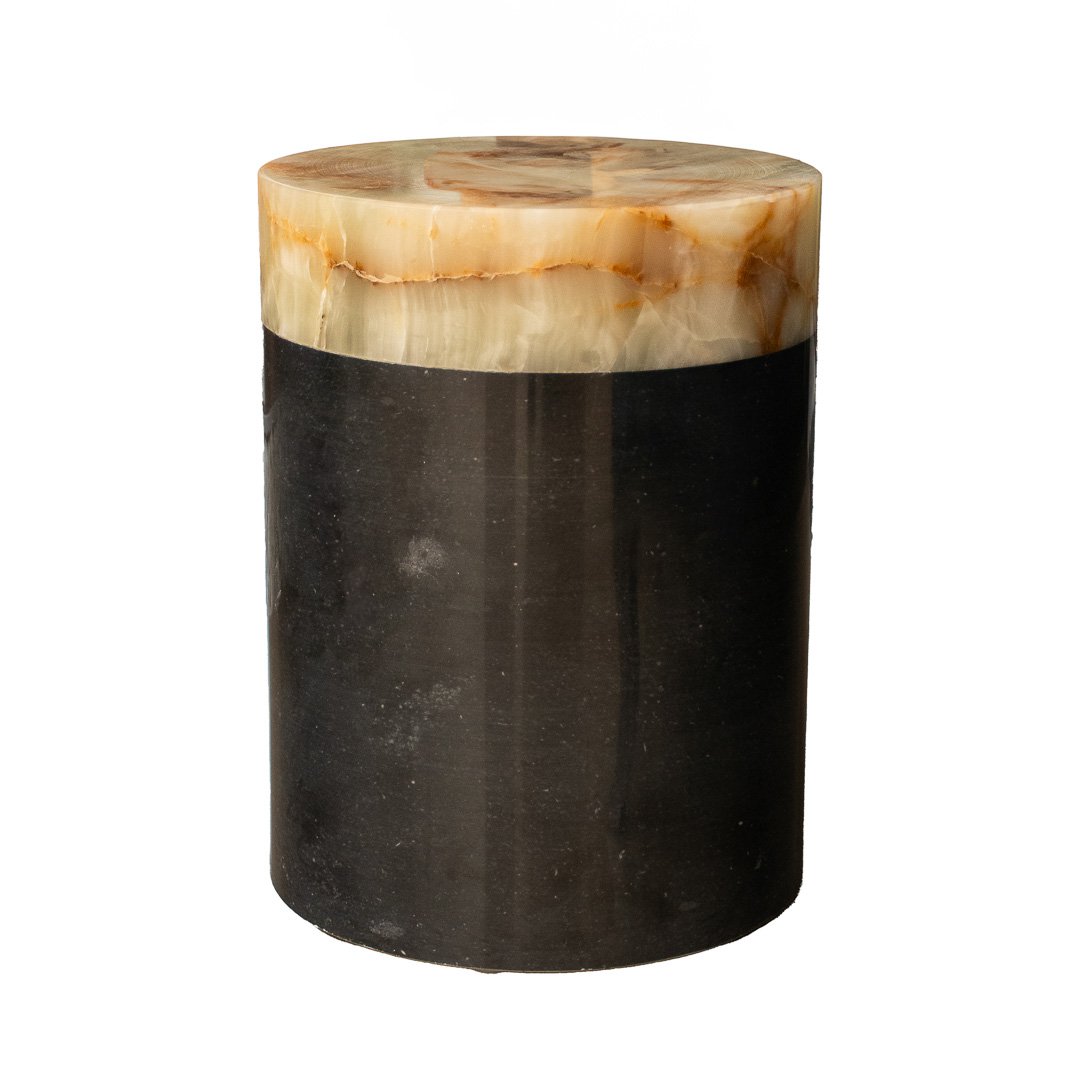 Mesa de centro Mármol negro y ónix verde claro