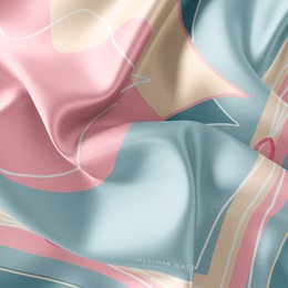 Silk square Scarf  - MUSE 67*67 cm - Sky blue