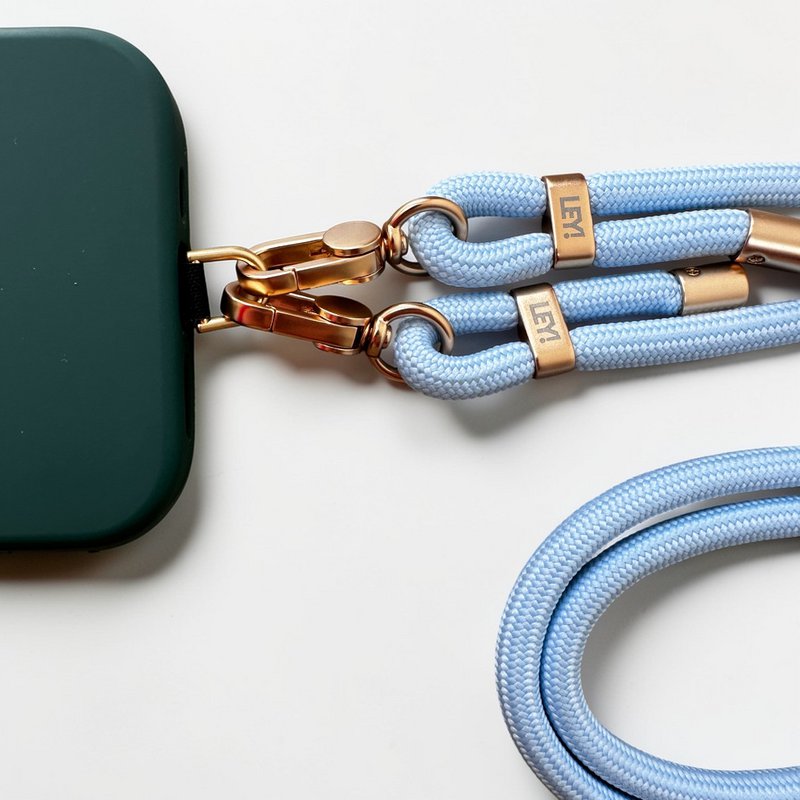Mobile phone chain - light blue MESSE