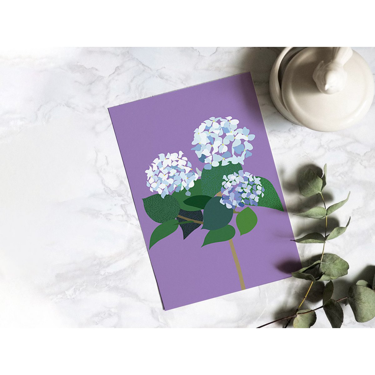 Carte postale florale - Hortensia