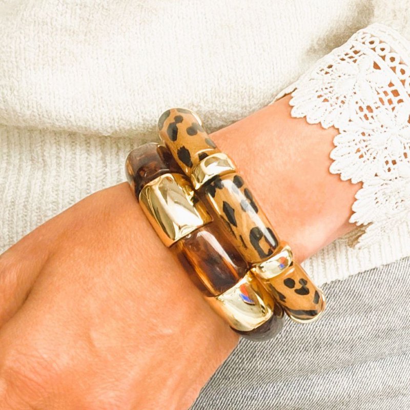 Resin armband leopard