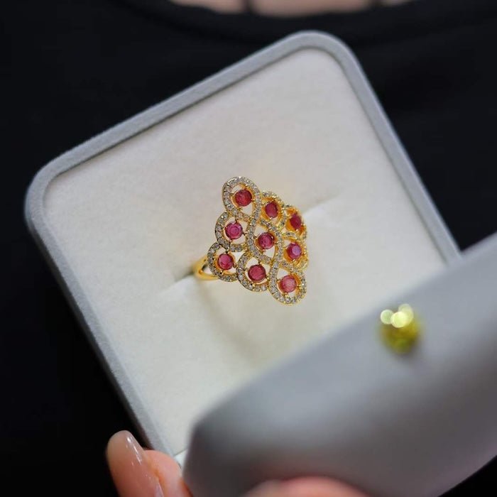 Natural Ruby Palace Statement Ring