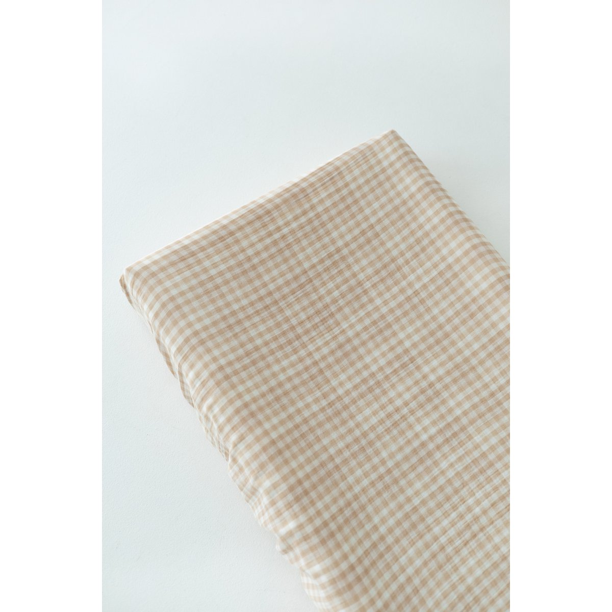 Tisu luierveranderende kussendeksel, beige gingham